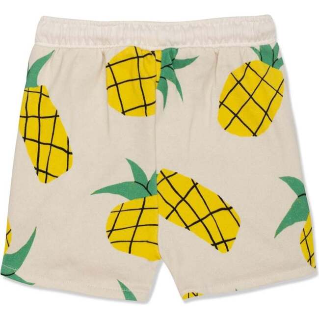 Recycled Cotton Pineapple Harvest Cropped Girl Shorts, Natural - Shorts - 2