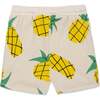 Recycled Cotton Pineapple Harvest Cropped Girl Shorts, Natural - Shorts - 2