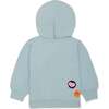 Recycled Cotton Patches Kid Zipper Hoodie, Blue - Sweatshirts - 2