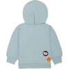 Recycled Cotton Patches Baby Zipper Hoodie, Blue - Sweatshirts - 2