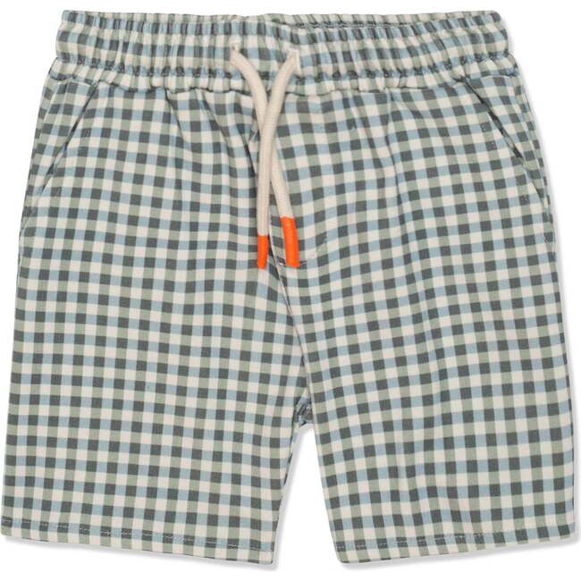 Recycled Cotton Gingham Kid Shorts, Natural