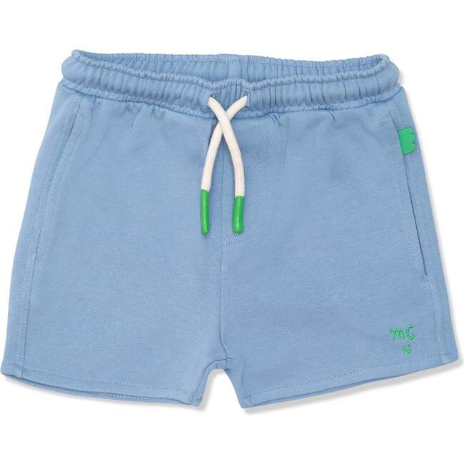 Recycled Cotton Cropped Girl Shorts, Blue