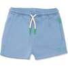 Recycled Cotton Cropped Girl Shorts, Blue - Shorts - 1 - thumbnail