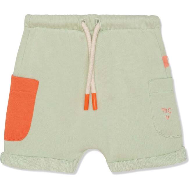 Recycled Cotton Baby Shorts, Sea Foam
