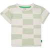 Recycled Cotton Checkered Baby T-Shirt, Natural - T-Shirts - 1 - thumbnail