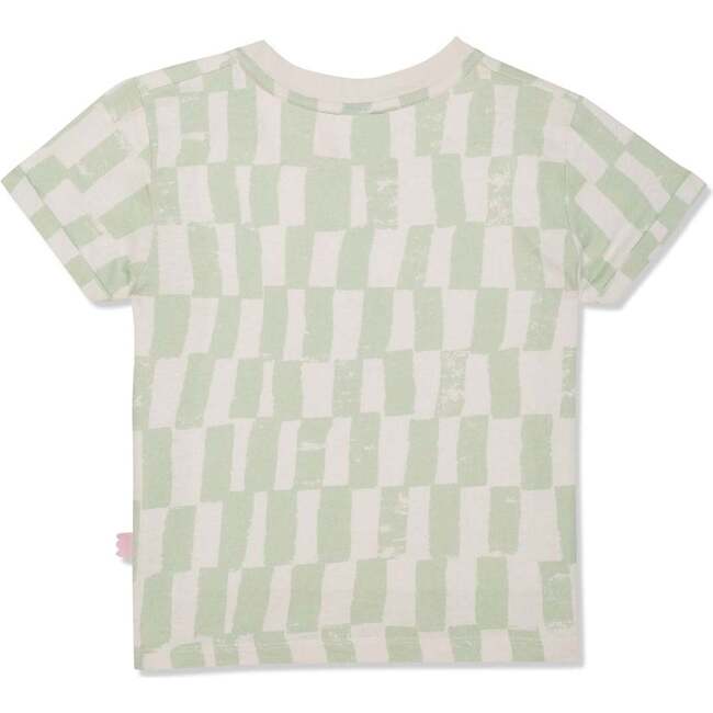 Recycled Cotton Checkered Kid T-Shirt, Natural - T-Shirts - 2