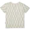 Recycled Cotton Checkered Kid T-Shirt, Natural - T-Shirts - 2