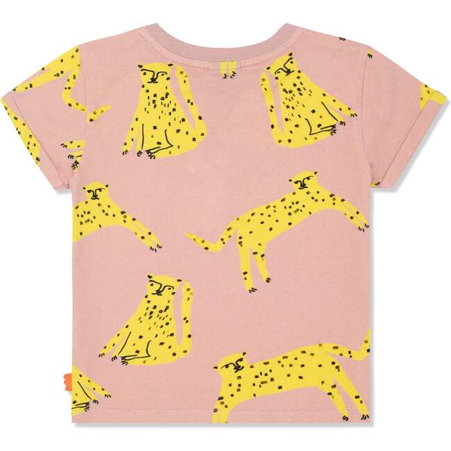 Recycled Cotton Cheetah Kid T-Shirt, Pink - T-Shirts - 2