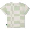 Recycled Cotton Checkered Baby T-Shirt, Natural - T-Shirts - 2