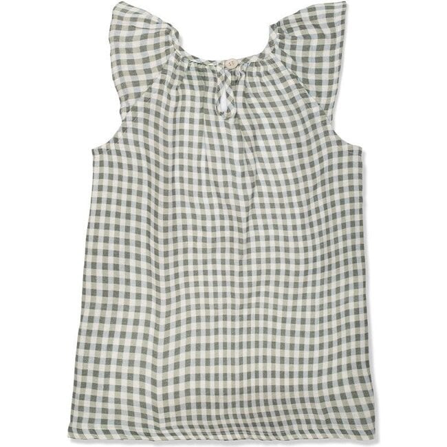 Gingham Linen Baby Dress, Natural - Dresses - 2