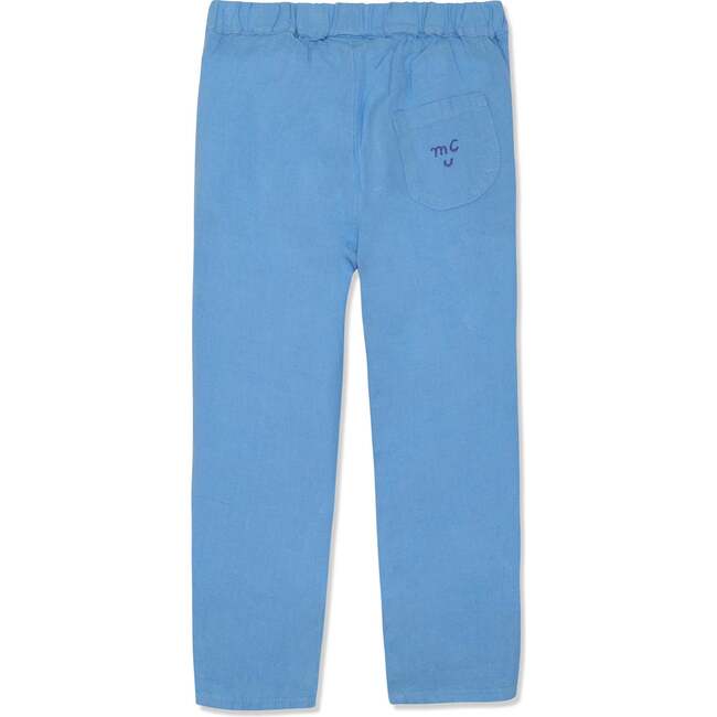 Linen Kid Pants, Blue - Pants - 2