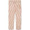 Checkered Linen Kid Pants, Natural - Pants - 1 - thumbnail