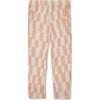 Checkered Linen Kid Pants, Natural - Pants - 2