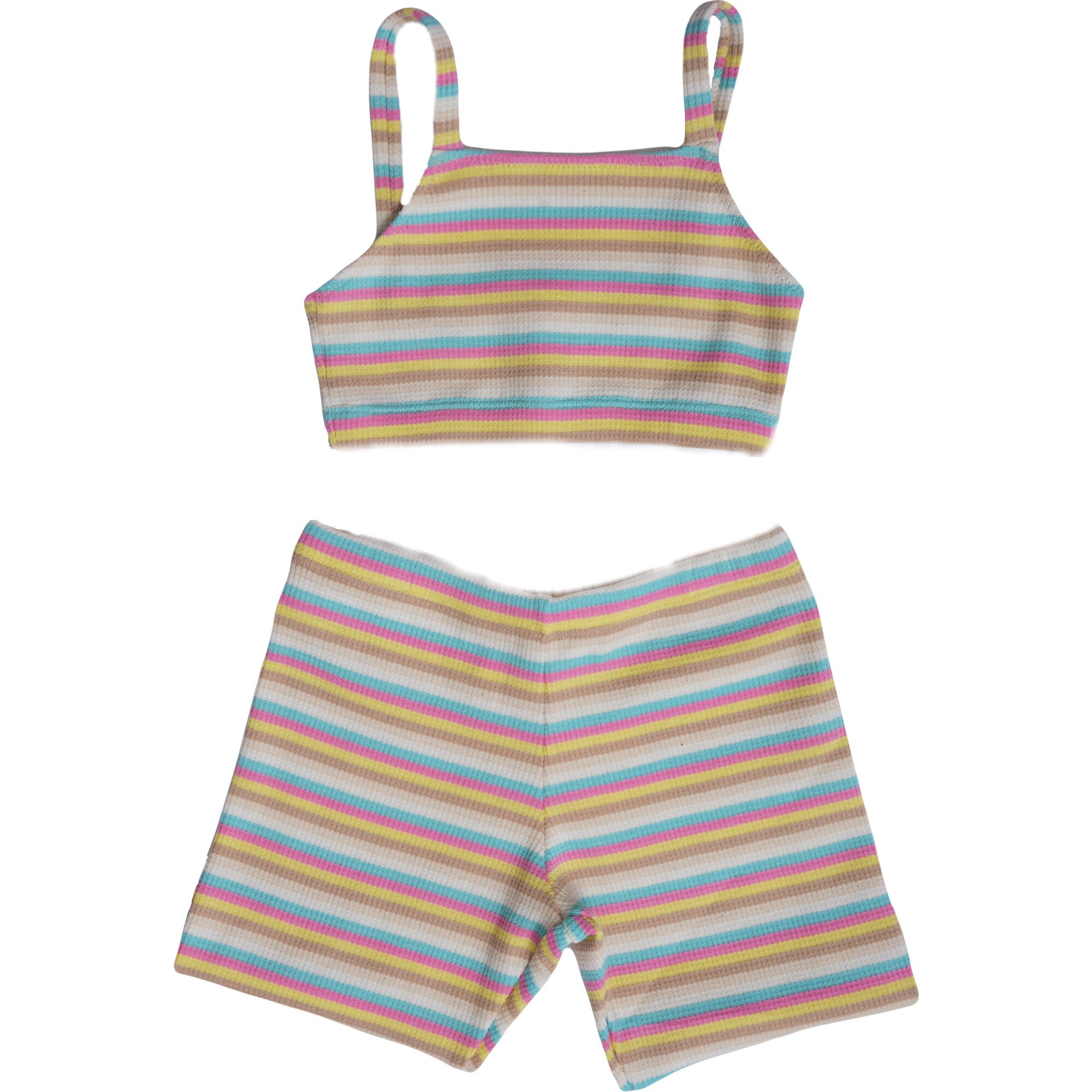 Artemide Stripes Cover-Up Top & Bottom Two-Piece Set, Pink - Two Pieces - 1