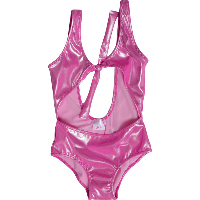 Athena Front & Back Cut One-Piece Swimsuit, Glossy Pink
