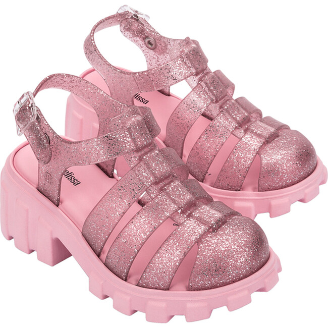 Kids Megan Fisherman Sandals, Glitter Pink