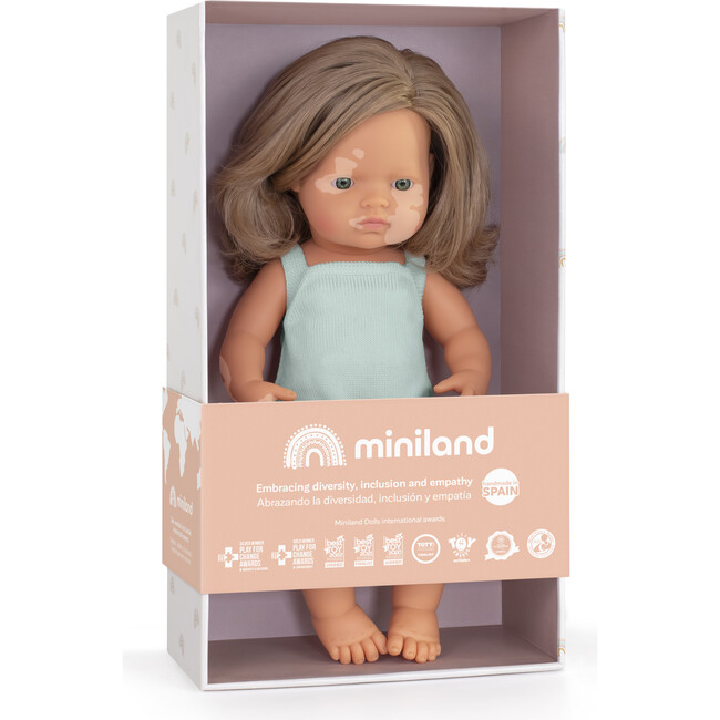 Colourful Edition Collection - Baby Doll Caucasian Dirty Blonde Girl with Vitiligo 15'' - Dolls - 2