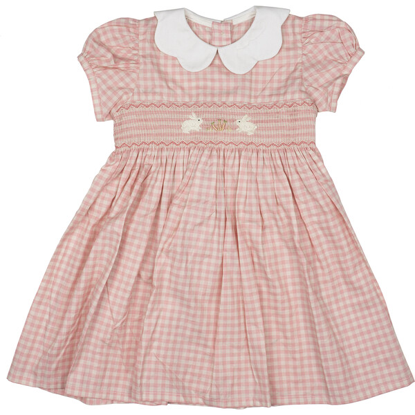 Scallop Smock Dress, Pink Gingham - Wild Wawa Dresses | Maisonette