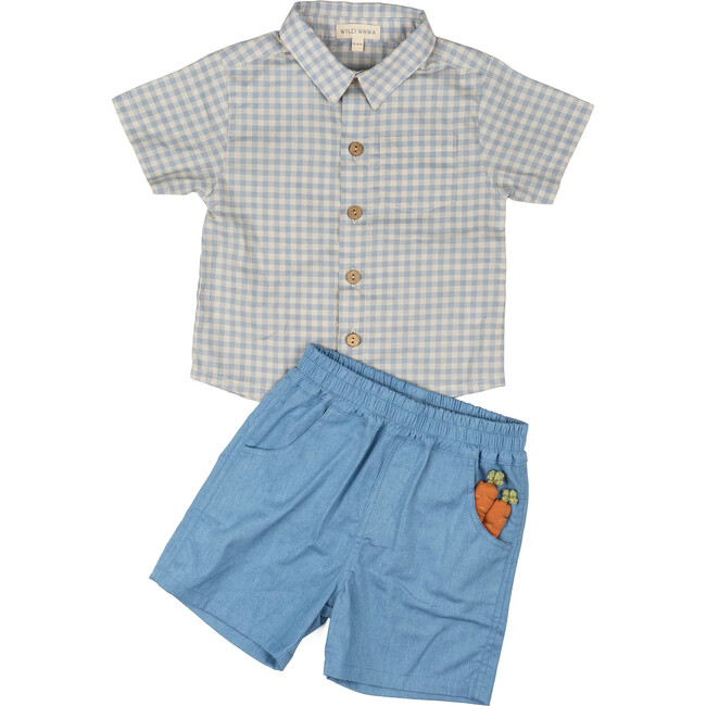 Easter Boy Two Piece Set, Blue Gingham