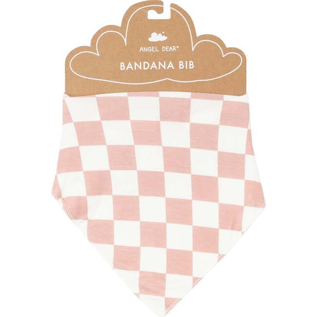 Checkerboard Pink Bandana Bib, Pink
