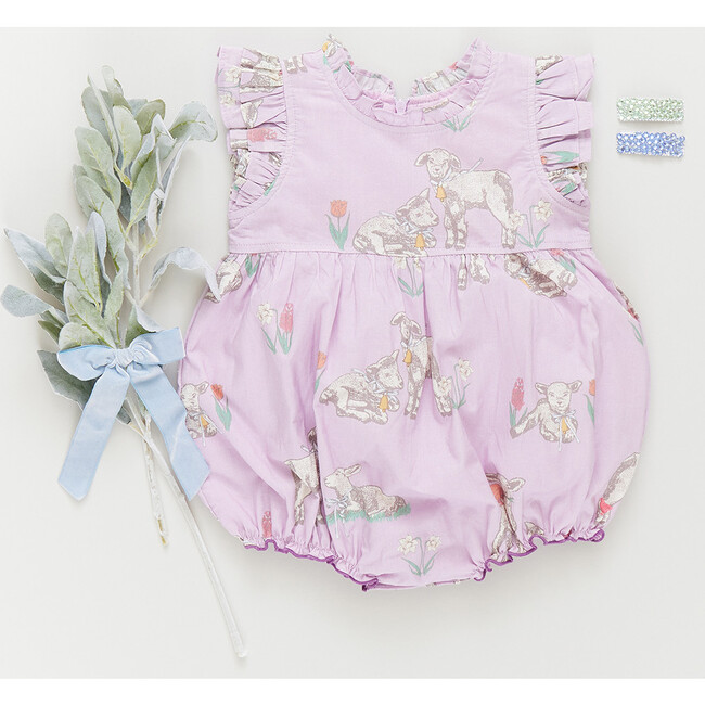 Baby Girls Leila Bubble, Lavender Lambs - Onesies - 5