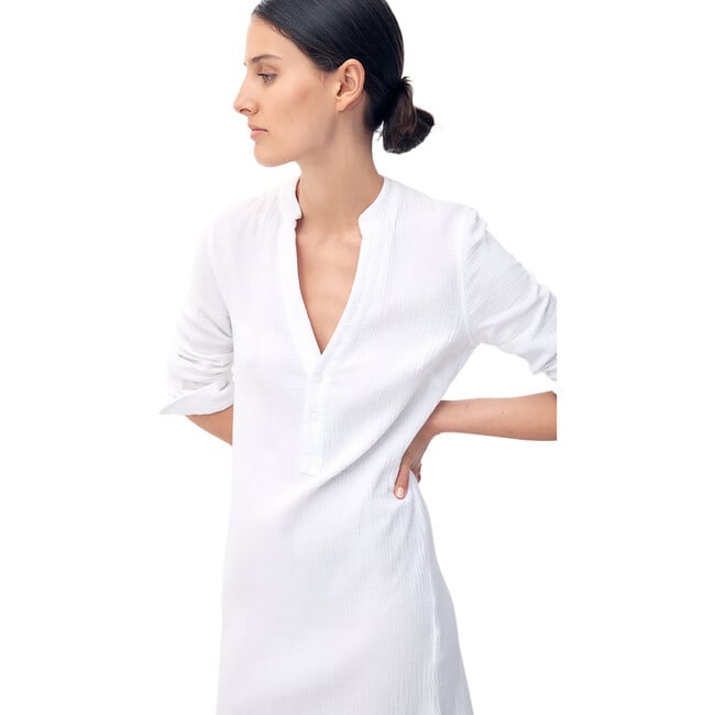 Women's Frieda V-Neck Shirt Dress, White