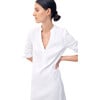 Women's Frieda V-Neck Shirt Dress, White - Dresses - 1 - thumbnail