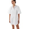 Women's Maude Baloon Sleeve Mini Dress, White - Dresses - 1 - thumbnail