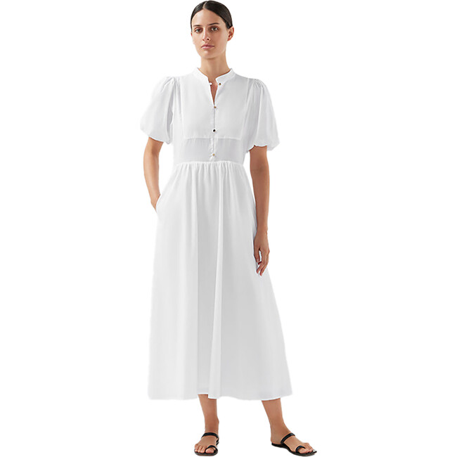 Women's Miki Short Puff Sleeve Dress, White