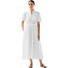 Women's Miki Short Puff Sleeve Dress, White - Dresses - 1 - thumbnail