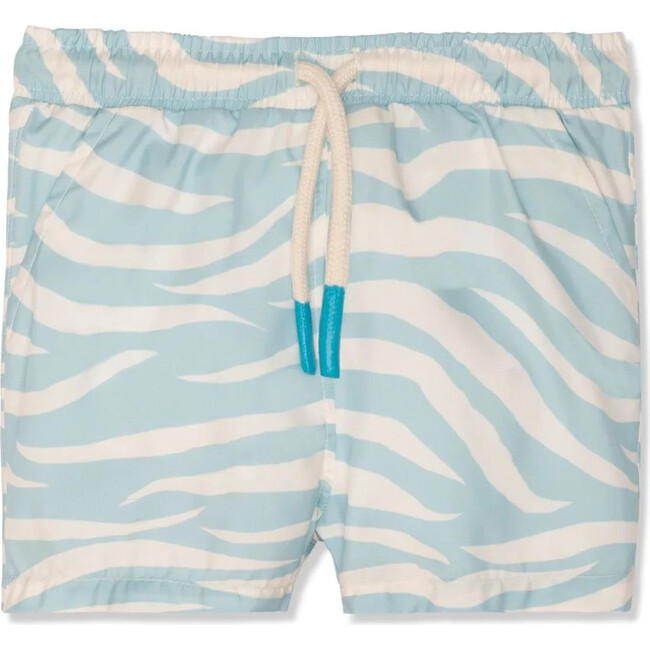 Seaqual Recycled Polyester Zebra Kid Swim Trunks, Blue