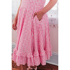 Women's Daze Seersucker Gingham Sleeveless Midi Dress, Pink - Dresses - 3