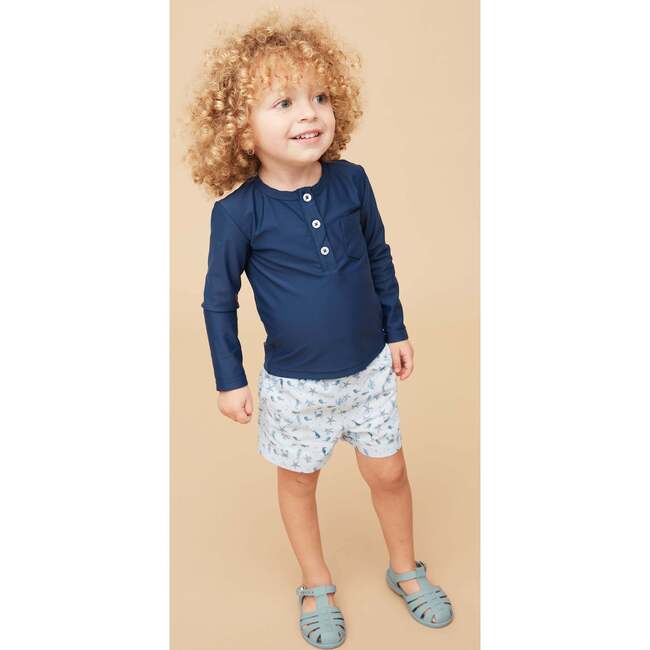 Swim Trunks, Light Blue Sea Animals - Swim Trunks - 3