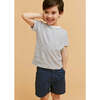 Linen Cotton T-Shirt, Navy Stripes - T-Shirts - 2