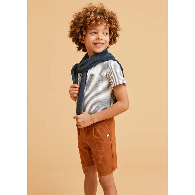 Linen Cotton Shorts, Rust - Shorts - 5