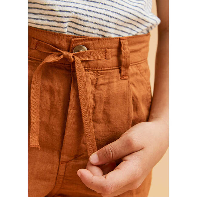 Linen Cotton Shorts, Rust - Shorts - 6