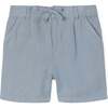 Linen Cotton Shorts, Blue Gray - Shorts - 1 - thumbnail