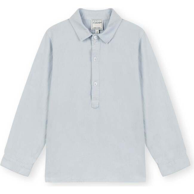 Linen Cotton Kaftan Shirt, Light Blue