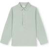 Linen Cotton Kaftan Shirt, Gray Green - Shirts - 1 - thumbnail