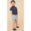 Linen Cotton Shorts, Blue Gray - Shorts - 4