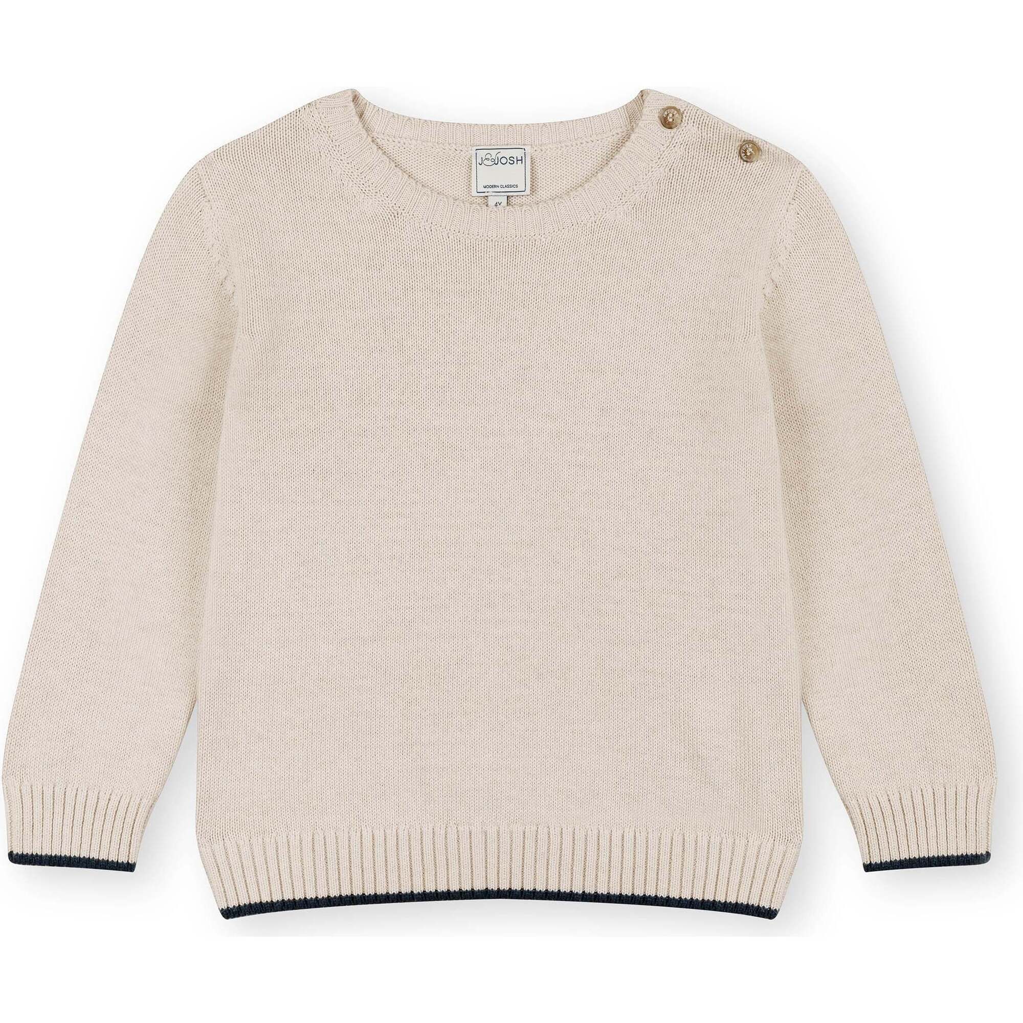 Crew Neck, Beige - Sweaters - 1