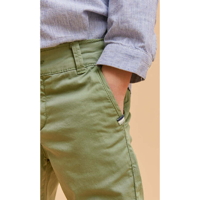 Cotton Chino Trousers, Olive Green - Pants - 4