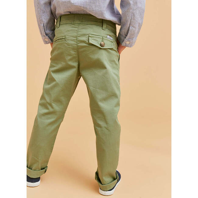 Cotton Chino Trousers, Olive Green - Pants - 5