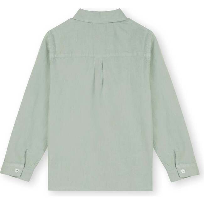 Linen Cotton Kaftan Shirt, Gray Green - Shirts - 7