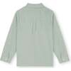 Linen Cotton Kaftan Shirt, Gray Green - Shirts - 7