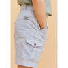 Cargo Seersucker Shorts, Blue - Shorts - 4