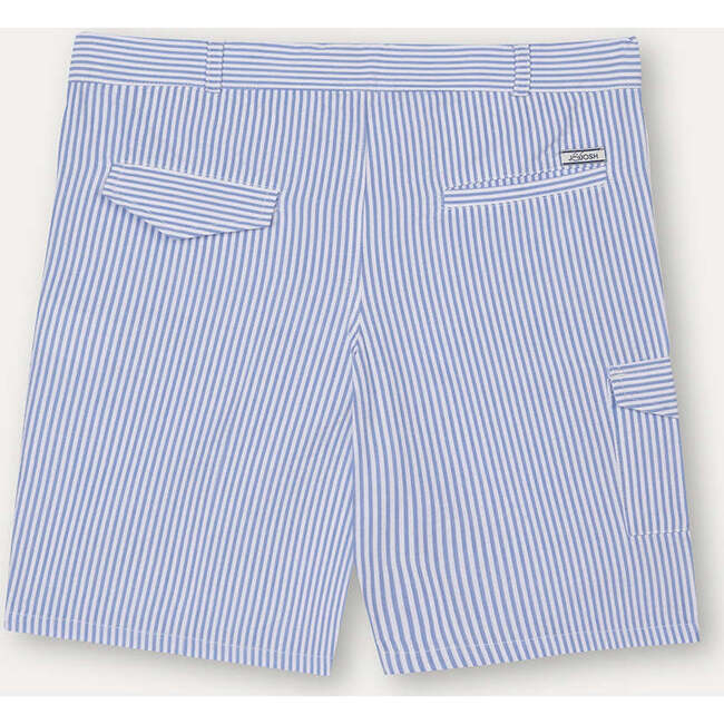 Cargo Seersucker Shorts, Blue - Shorts - 6