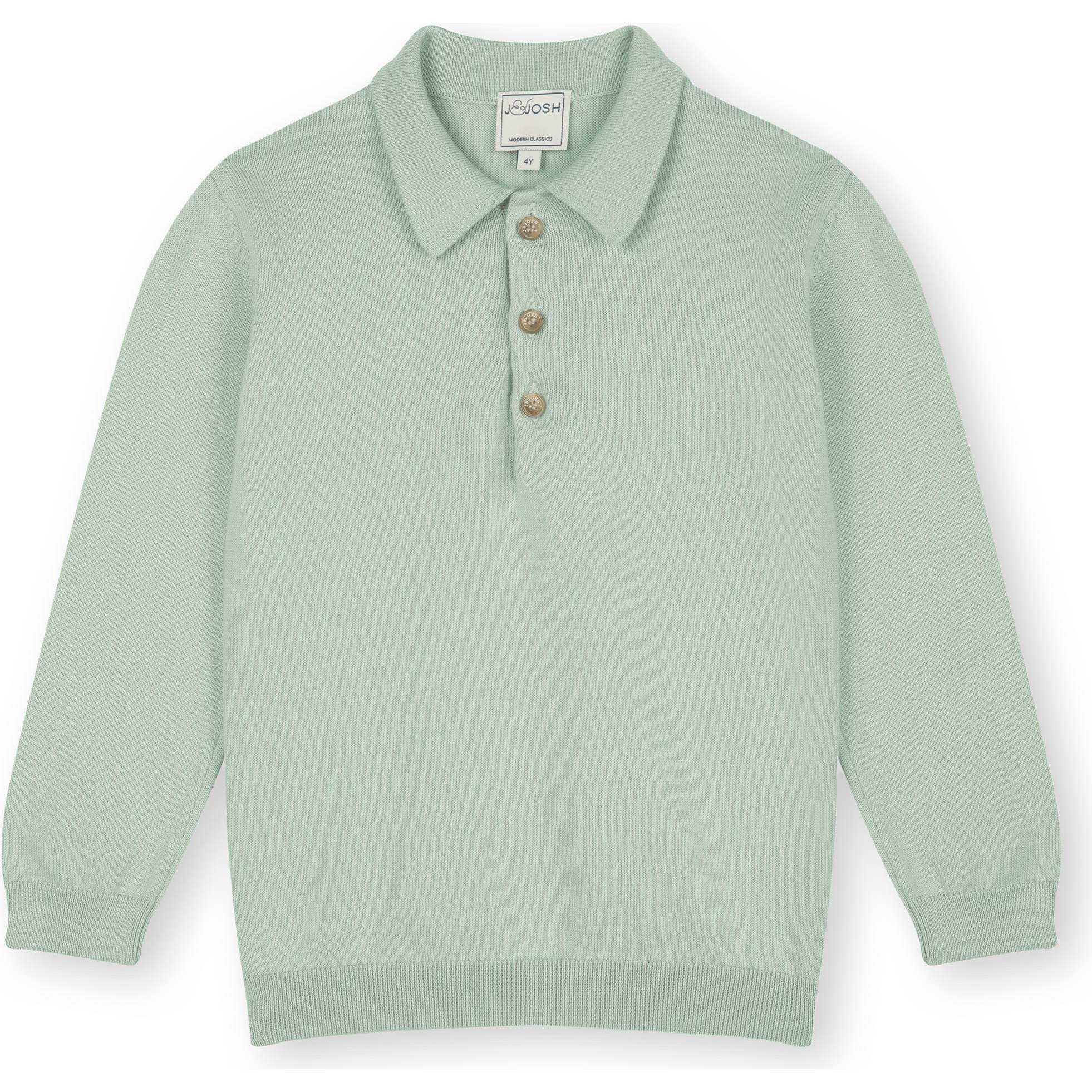 Polo Sweater, Pale Green - Sweaters - 1
