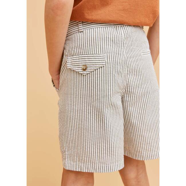 Cargo Seersucker Shorts, Khaki - Shorts - 3