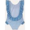 Girl Swimsuit, Sky Blue Leaf - One Pieces - 7